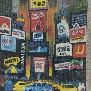 West NYC Times Square Hoodie Grey Medium New$120